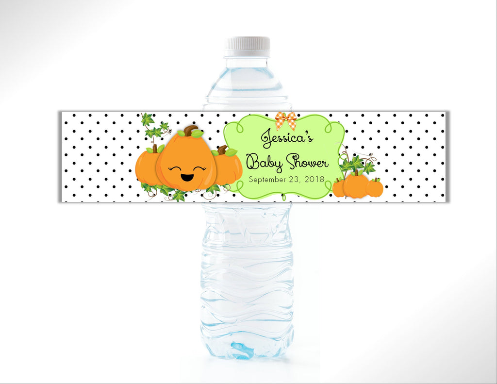Little Pumpkin Water Bottle Labels - Cathy's Creations - www.candywrappershop.com