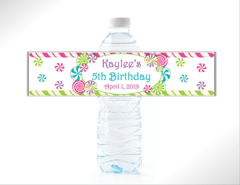 Candy Themed Water Bottle Labels - Cathy's Creations - www.candywrappershop.com