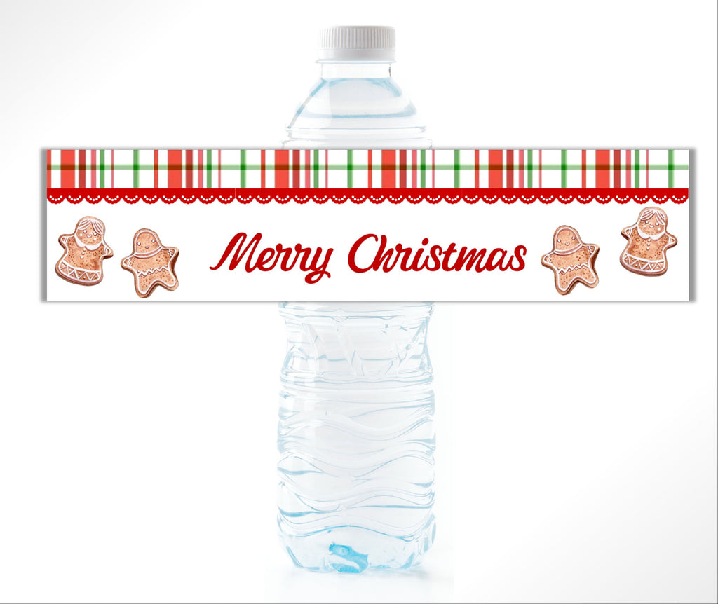 Christmas Plaid Water Bottle Labels - Cathy's Creations - www.candywrappershop.com