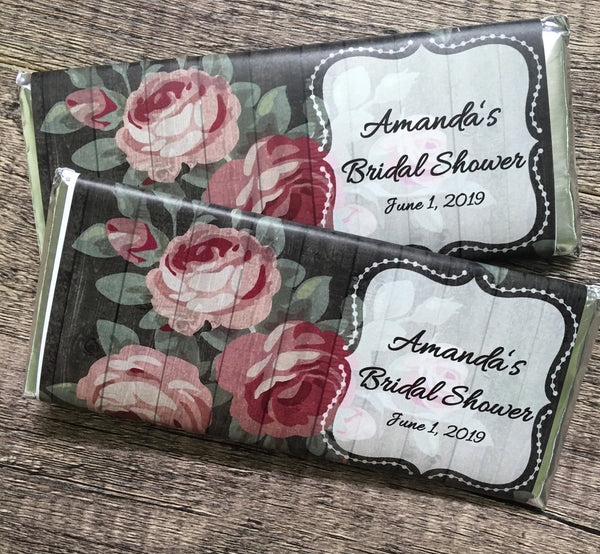 Floral Rose Candy Bar Wrapper - Cathy's Creations - www.candywrappershop.com