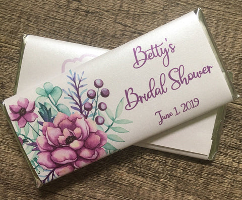 Purple Floral Candy Bar - Cathy's Creations - www.candywrappershop.com