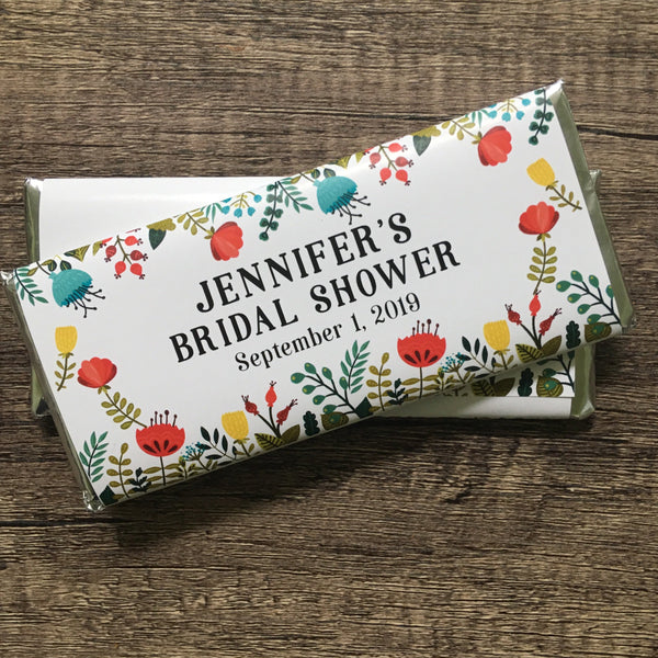 Floral Border Candy Bar Wrapper - Cathy's Creations - www.candywrappershop.com