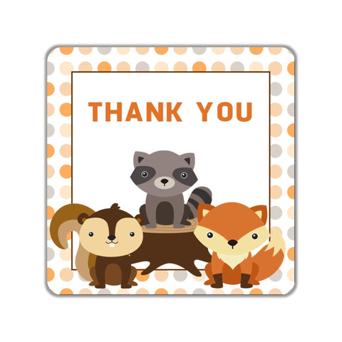 Woodland Creatures Party Favor Stickers OR Tags - Cathy's Creations - www.candywrappershop.com