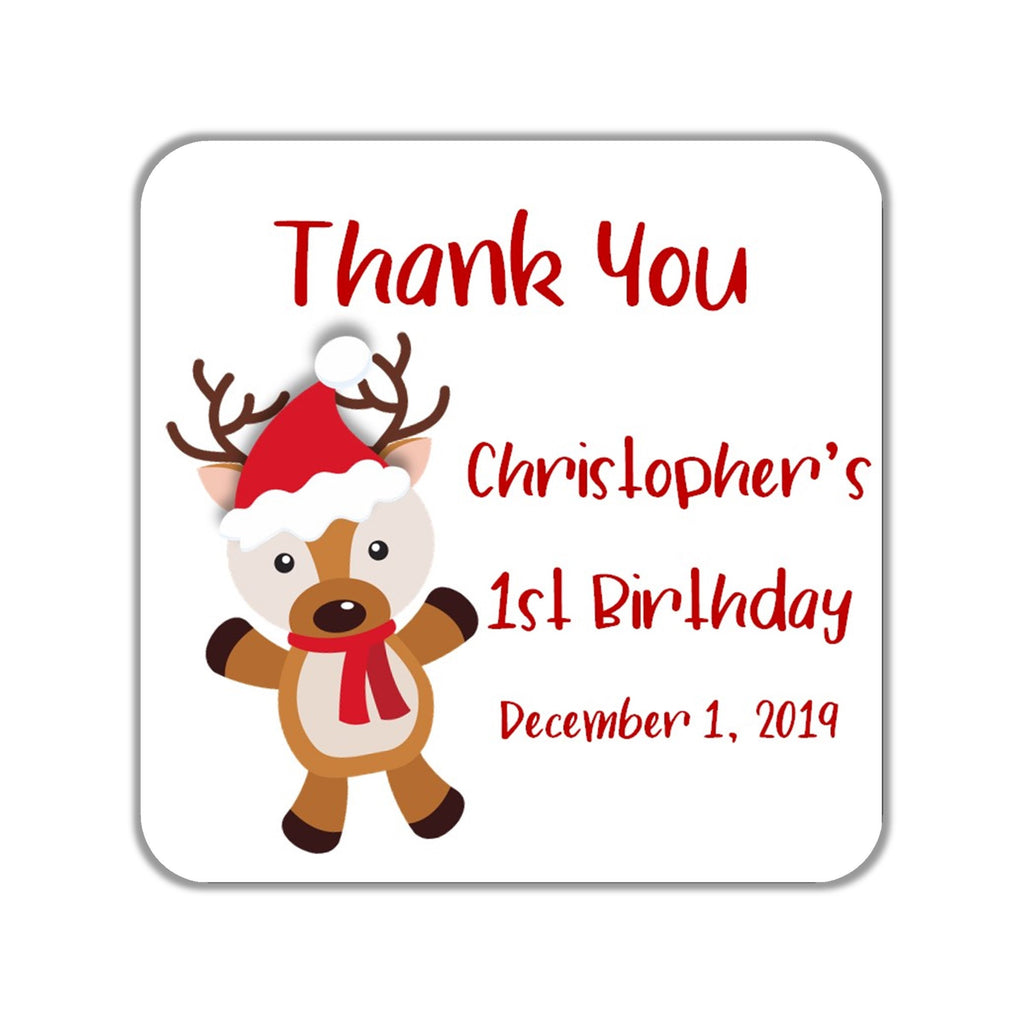 Reindeer Baby Shower Favor Stickers OR Tags - Cathy's Creations - www.candywrappershop.com
