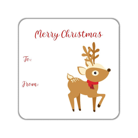 Christmas Reindeer Gift Stickers OR Tags - Cathy's Creations - www.candywrappershop.com