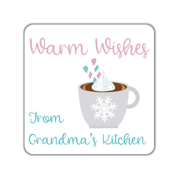 Hot Cocoa Stickers OR Tags - Cathy's Creations - www.candywrappershop.com