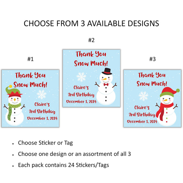 Snowman Stickers OR Tags - Cathy's Creations - www.candywrappershop.com