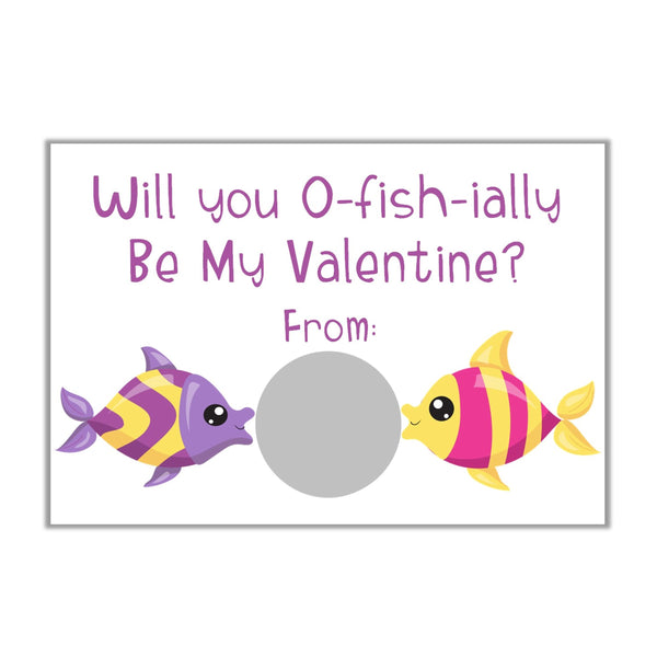 Under the Sea Valentine's Day Scratch off Cards - Cathy's Creations - www.candywrappershop.com
