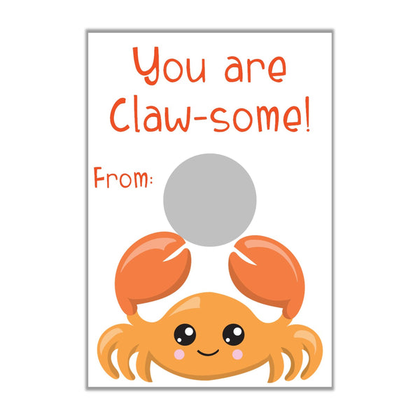 Under the Sea Valentine's Day Scratch off Cards - Cathy's Creations - www.candywrappershop.com