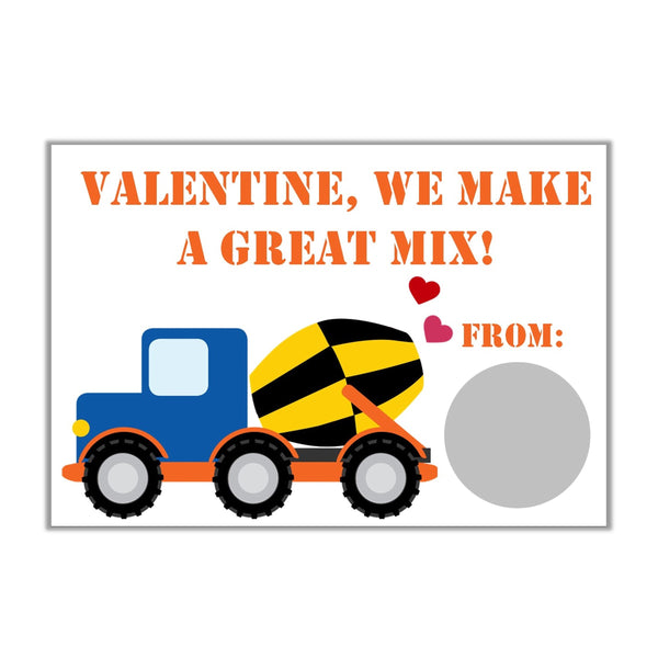 Construction Theme Valentine's Day Scratch off Cards - Cathy's Creations - www.candywrappershop.com