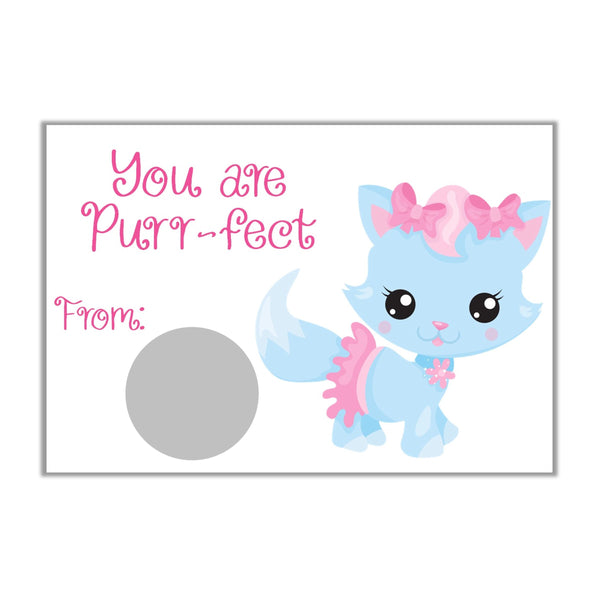 Princess Pet Theme Valentine's Day Scratch off Cards - Cathy's Creations - www.candywrappershop.com