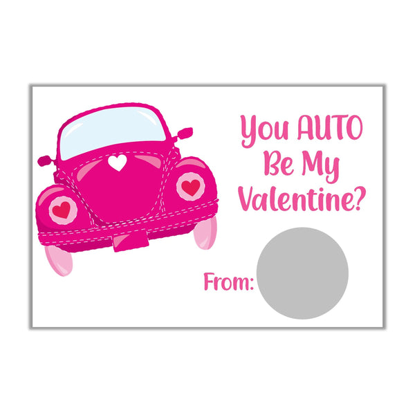 Transportation Theme Valentine's Day Scratch off Cards - Cathy's Creations - www.candywrappershop.com