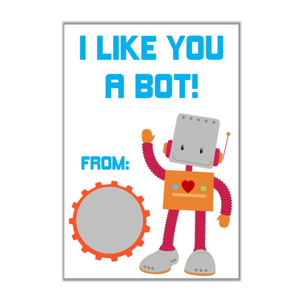 Robot Valentine's Day Scratch off Cards - Cathy's Creations - www.candywrappershop.com