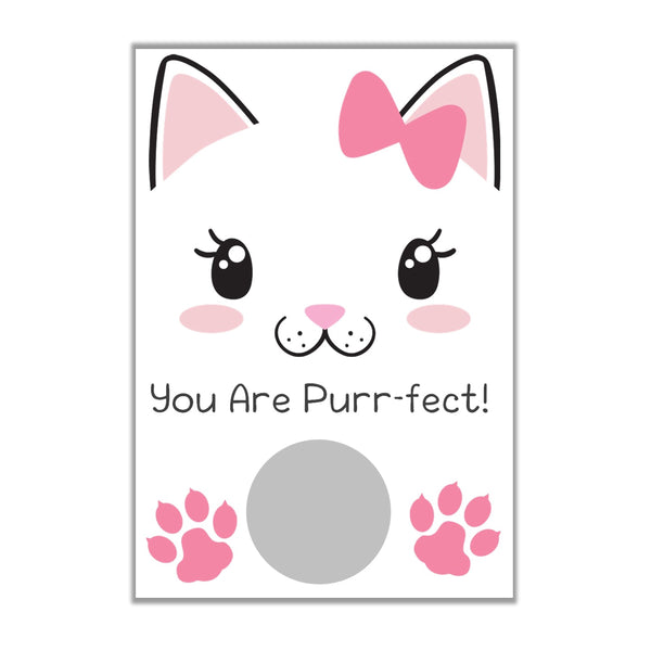 Cute Kitty Valentine's Day Scratch Off Cards - Cathy's Creations - www.candywrappershop.com