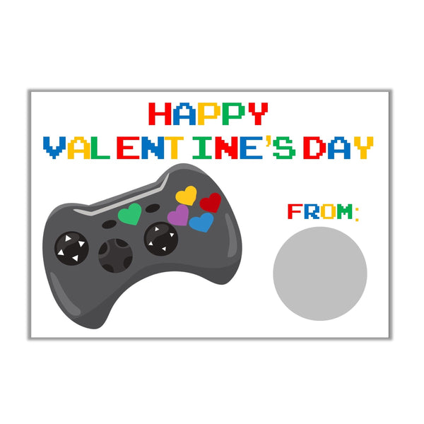 Video Game Valentine's Day Scratch Off Cards - Cathy's Creations - www.candywrappershop.com