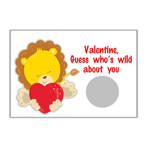 Safari Valentine's Day Scratch Off Cards - Cathy's Creations - www.candywrappershop.com