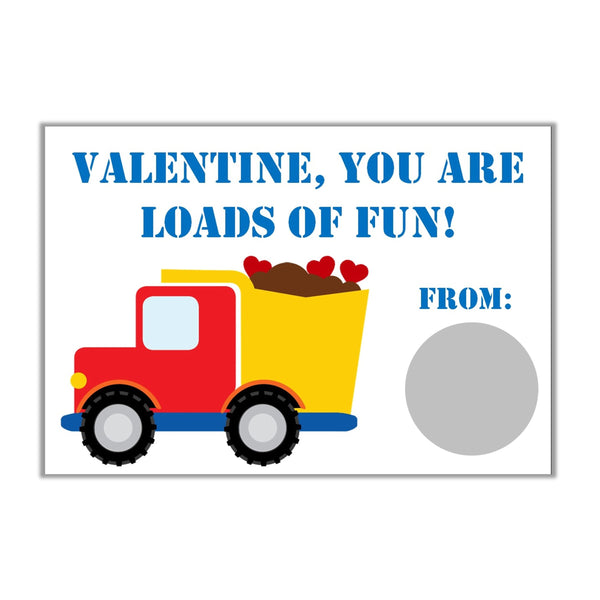 Construction Theme Valentine's Day Scratch off Cards - Cathy's Creations - www.candywrappershop.com