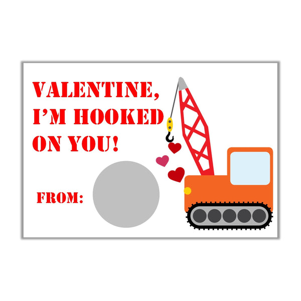Construction Theme Valentine's Day Scratch off Cards - Cathy's Creations - www.candywrappershop.com