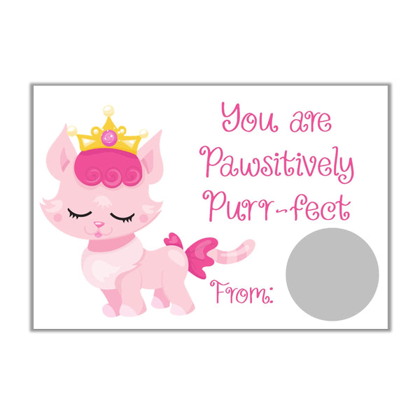 Princess Pet Theme Valentine's Day Scratch off Cards - Cathy's Creations - www.candywrappershop.com