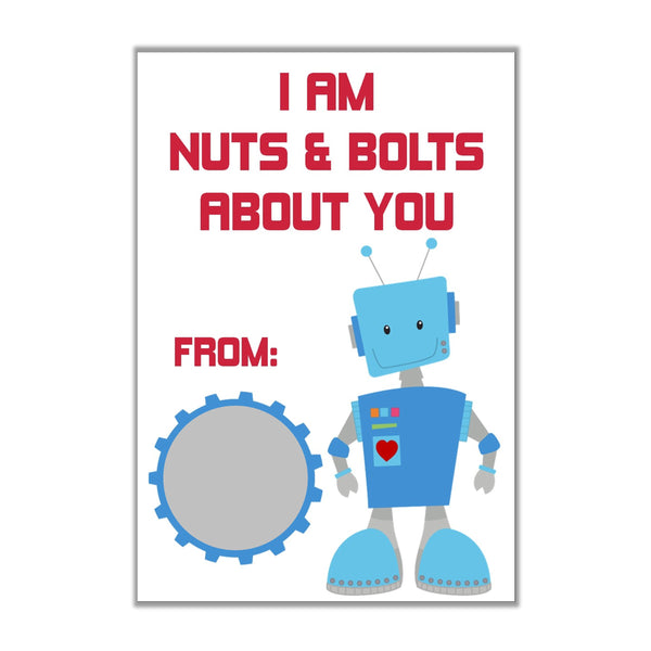 Robot Valentine's Day Scratch off Cards - Cathy's Creations - www.candywrappershop.com