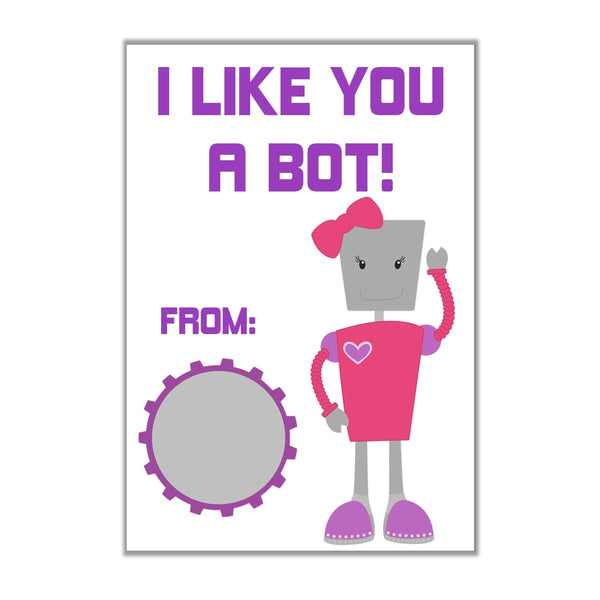 Robot Valentine's Day Scratch off Cards - Cathy's Creations - www.candywrappershop.com