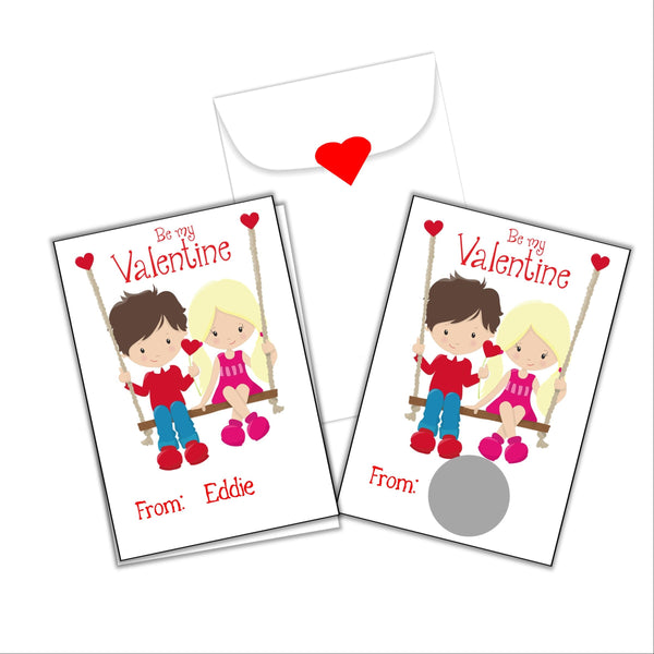 Swinging Kids Valentine's Day Scratch Off Cards - Cathy's Creations - www.candywrappershop.com