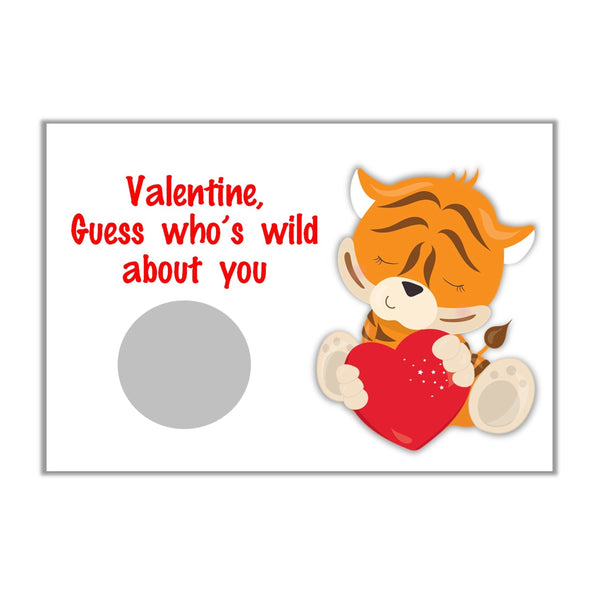 Safari Valentine's Day Scratch Off Cards - Cathy's Creations - www.candywrappershop.com