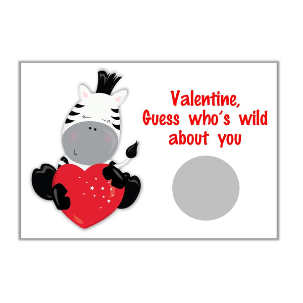 Safari Valentine's Day Scratch Off Cards - Cathy's Creations - www.candywrappershop.com