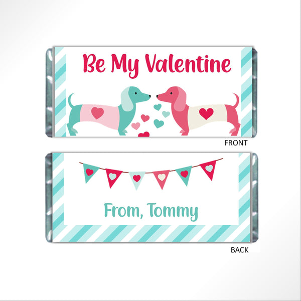 Valentine's Day Dachshund Candy Bar Wrapper - Cathy's Creations - www.candywrappershop.com