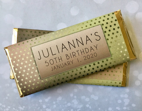 Gold Dots Candy Bar Wrapper - Cathy's Creations - www.candywrappershop.com