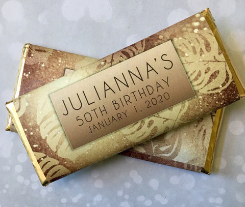 Tropical Gold Candy Bar Wrapper - Cathy's Creations - www.candywrappershop.com