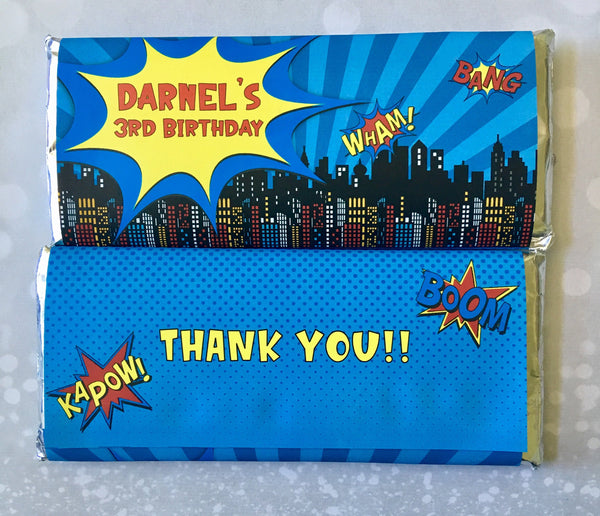 Comic Book Candy Bar Wrapper - Cathy's Creations - www.candywrappershop.com