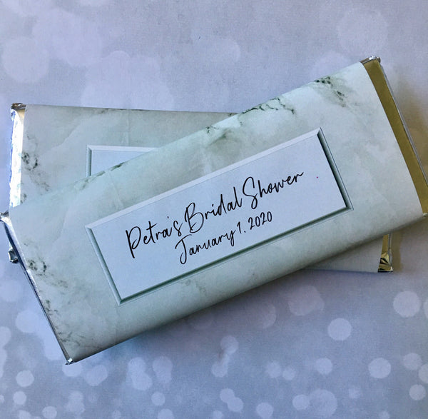 White Marble Candy Bar Wrapper - Cathy's Creations - www.candywrappershop.com