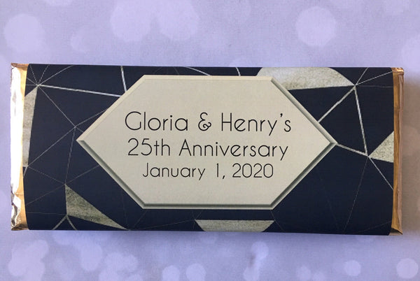 Black and Gold Geometric Candy Wrapper - Cathy's Creations - www.candywrappershop.com