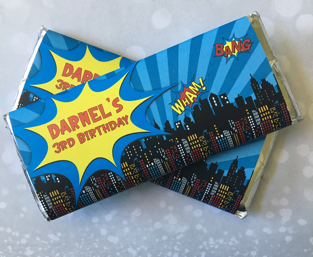 Comic Book Candy Bar Wrapper | Party Favors | Cathy's Creations– Cathy ...