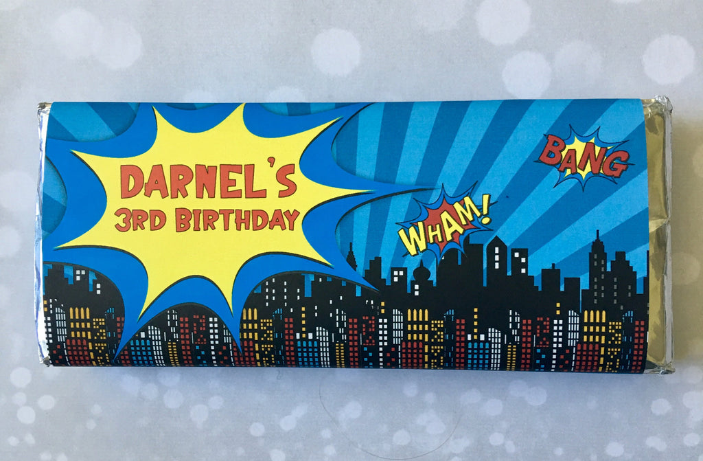 Comic Book Candy Bar Wrapper | Party Favors | Cathy's Creations– Cathy ...
