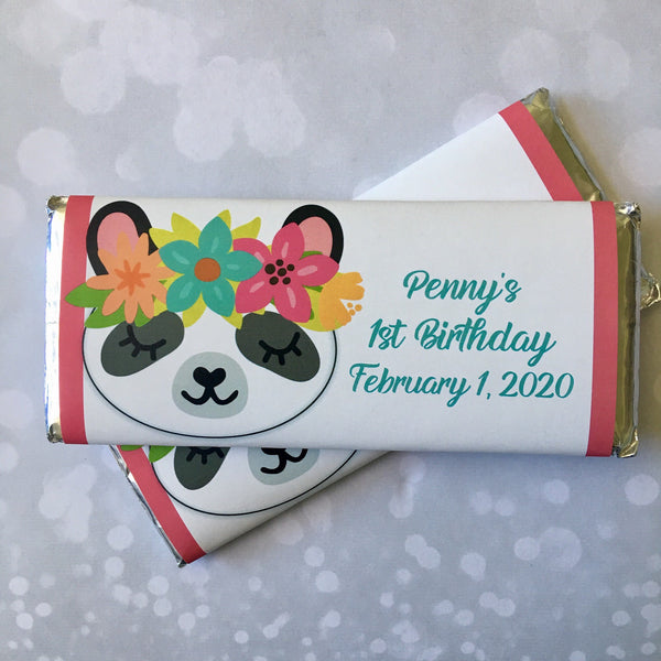 Panda Candy Bar Wrapper - Cathy's Creations - www.candywrappershop.com