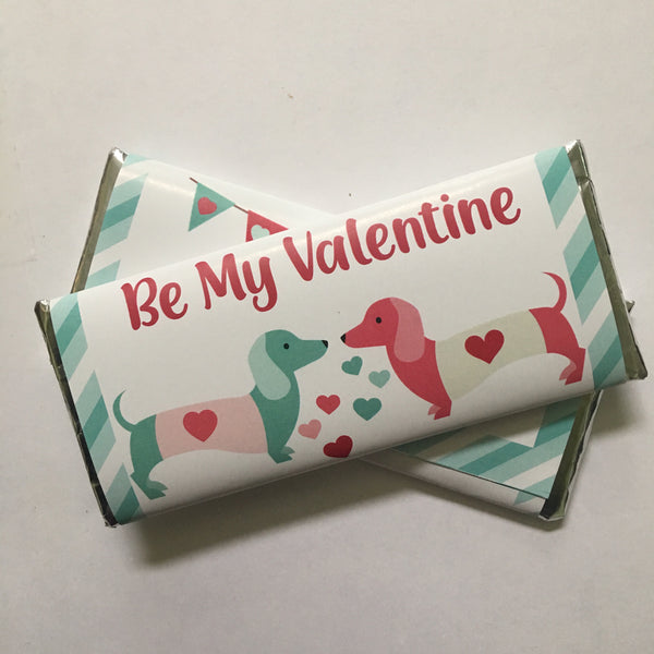 Valentine's Day Dachshund Candy Bar Wrapper - Cathy's Creations - www.candywrappershop.com