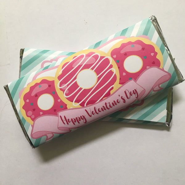 Donut Valentine's Day Candy Bar Wrapper - Cathy's Creations - www.candywrappershop.com