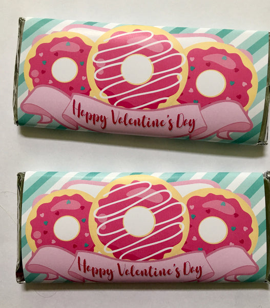 Donut Valentine's Day Candy Bar Wrapper - Cathy's Creations - www.candywrappershop.com