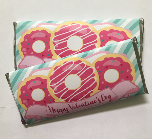 Donut Valentine's Day Candy Bar Wrapper - Cathy's Creations - www.candywrappershop.com