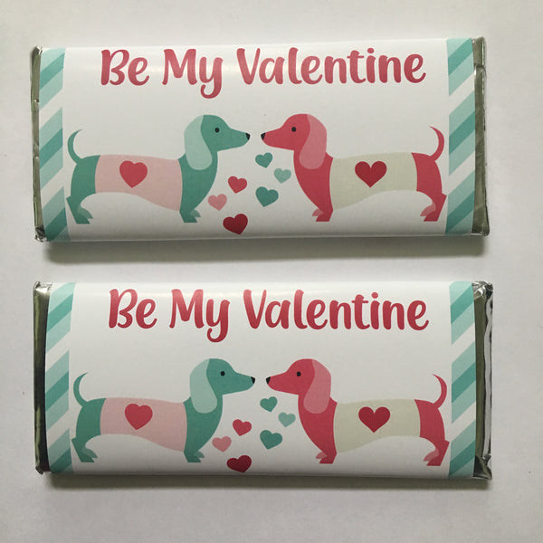 Valentine's Day Dachshund Candy Bar Wrapper - Cathy's Creations - www.candywrappershop.com