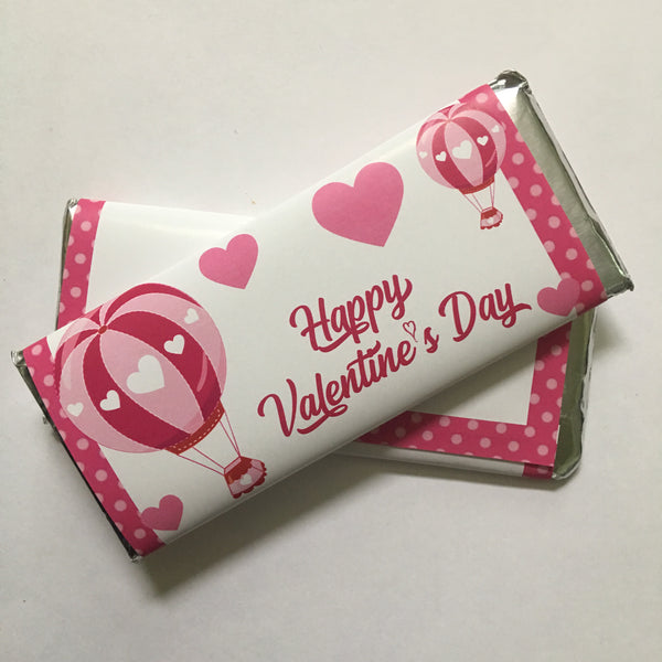 Valentine Hot Air Balloon Candy Bar Wrapper - Cathy's Creations - www.candywrappershop.com