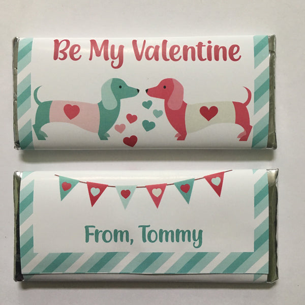 Valentine's Day Dachshund Candy Bar Wrapper - Cathy's Creations - www.candywrappershop.com