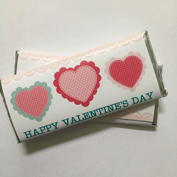 Valentine's Day Lace Hearts Candy Bar Wrapper - Cathy's Creations - www.candywrappershop.com