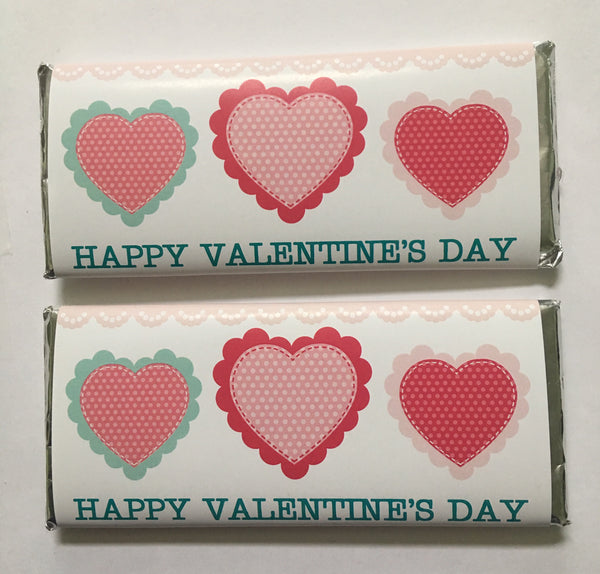 Valentine's Day Lace Hearts Candy Bar Wrapper - Cathy's Creations - www.candywrappershop.com