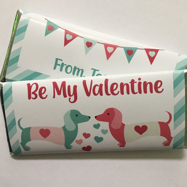 Valentine's Day Dachshund Candy Bar Wrapper - Cathy's Creations - www.candywrappershop.com