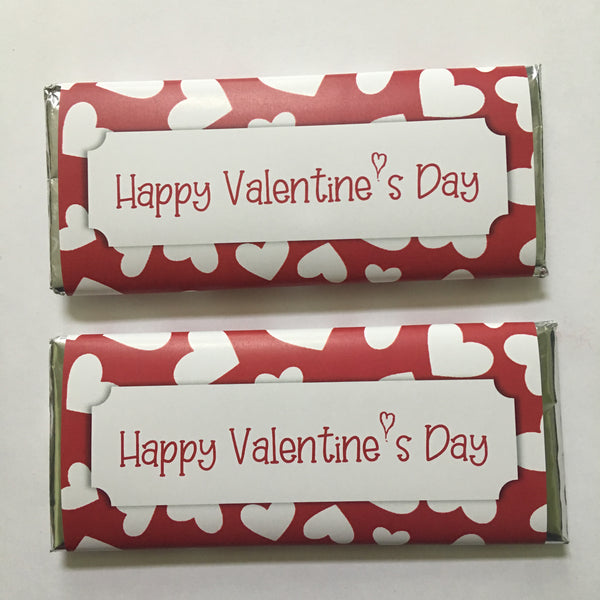 Valentine's Day Red Hearts Candy Bar Wrapper - Cathy's Creations - www.candywrappershop.com