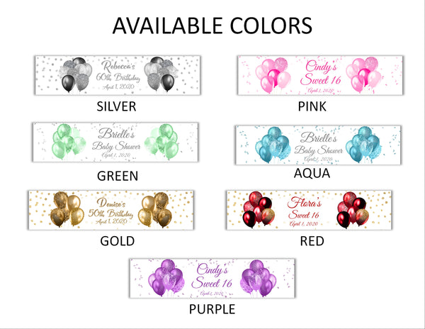 Balloon Party Water Bottle Labels - Cathy's Creations - www.candywrappershop.com