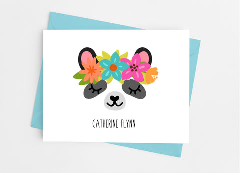 Panda Face Note Cards - Cathy's Creations - www.candywrappershop.com